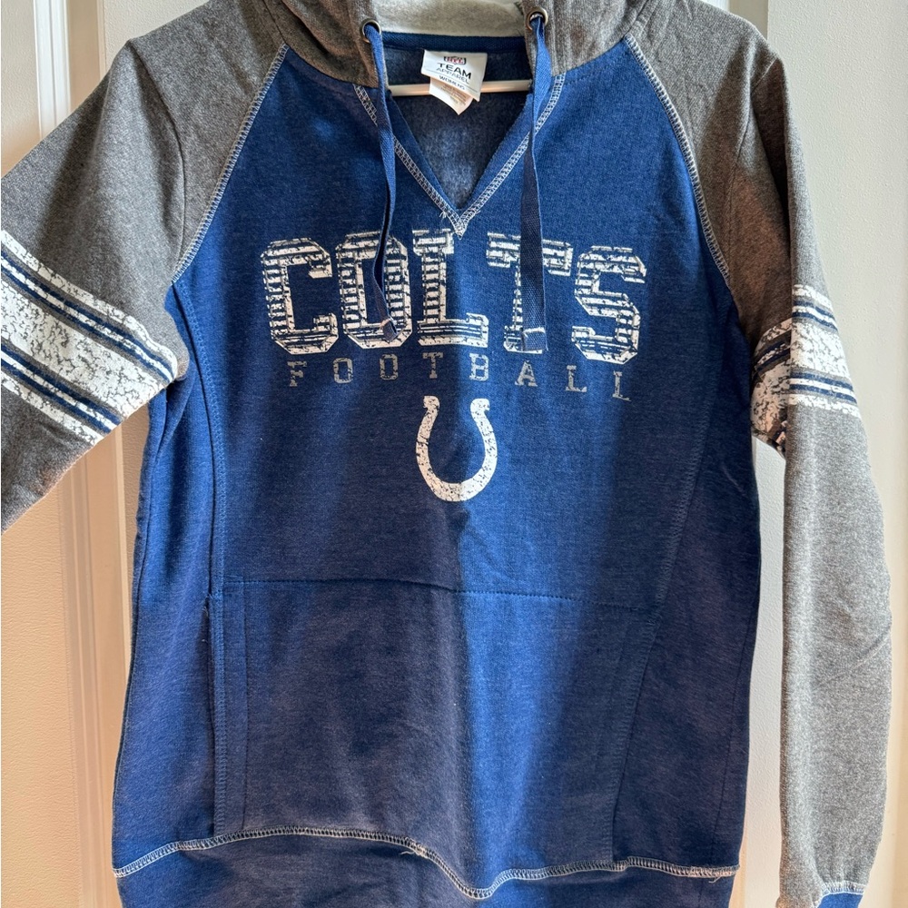 Blue and Gray Colts Football Hoodie